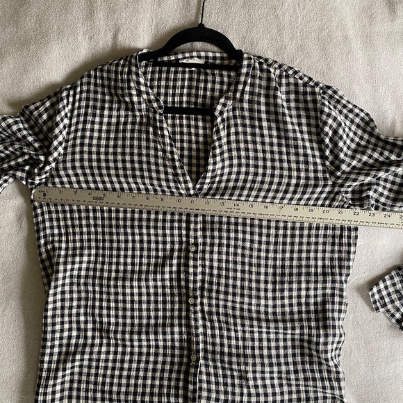 Joie Soft black and white gingham button front tunic Sz M - Picture 5 of 7